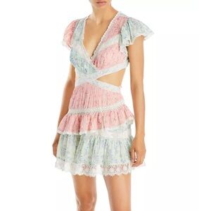 LoveShackFancy Audrina Cutout Waist Mini Dress